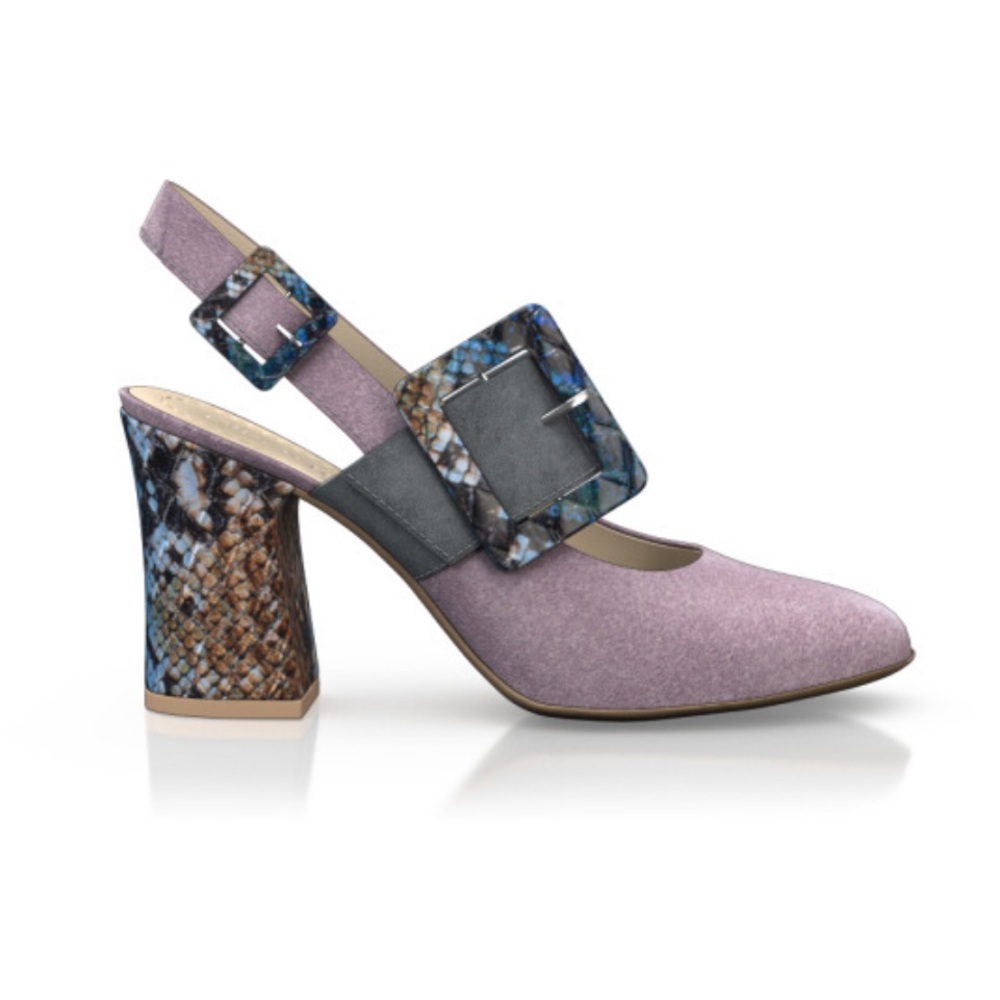 Girotti Block Heel Shoes Snake Suede - Picture 16 of 16